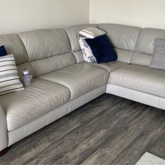 Cream leather couch