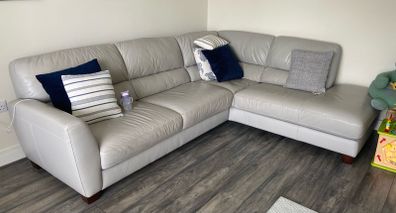 Cream leather couch