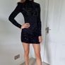Balmain x H&M Black Velvet Sheer Mini Dress EU 34 Image 5