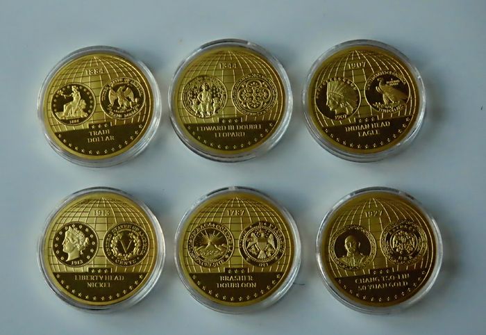 Complete Set of Gold plated 24 commemoratives of 'The Most Expensive Coins in the World'