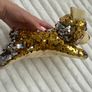 Sequin Collection Dog Plush Gold & Silver Reversible Sparkle Soft lying Used Please look at the pictures Image 4