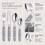 EXZACT 24 Piece Cutlery Set Stainless Steel Grey Rivet Handles - Brand New Image 3