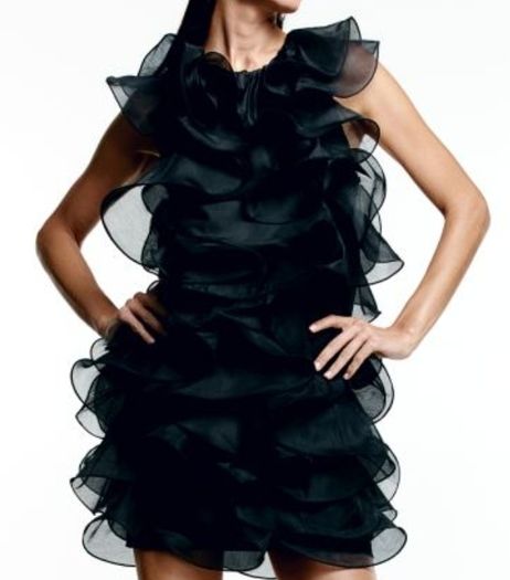 Black Frilled mini dress  size M, from H&M