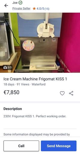 Frigomat kiss1 ice-cream machine (like new)