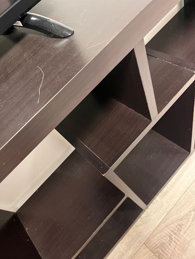 tv unit walnut shelving