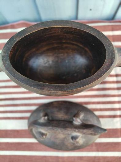 Hand carved Wood Container