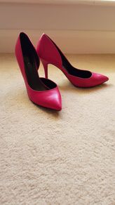 Bright pink high heels (aldo)