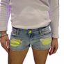 Women's blue neon yellow Shorts XS-34 Image 6