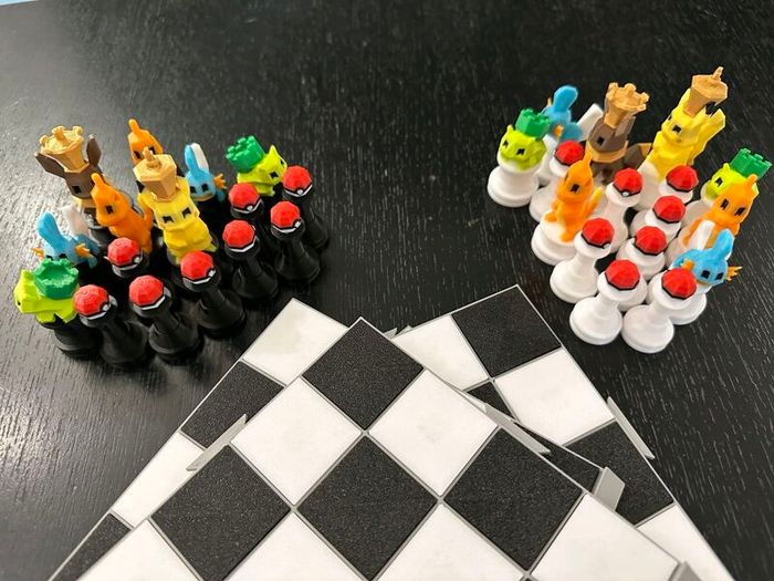 Pokemon Chess Set  3D Printed Custom Chess Pieces