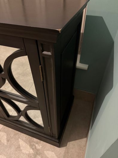 Large Black Mirrored 4-Door Sideboard