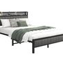 Double Bed Frame With Storage Headboard, Upholstered Platform Bed Frame/Mattress Foundation/Metal Slat Support/No Box Spring Needed/Dark Grey Image 3