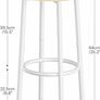 Bar Stools Set of 2, Breakfast Round Bar Chairs with Footrest, Pub Stools, Sturdy Metal Frame, for Dining Room, Kitchen, Party, Industrial, Natural and White Image 2