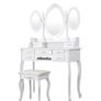 BRAND NEW 7 Drawers Retro Carved Dressing Table With Stool,Tri-Fold,Adjustable Makeup Mirrors,Europe Style Bedroom Furniture Image 3