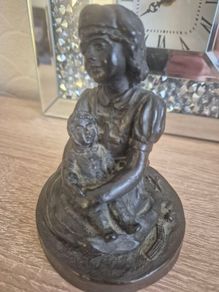 Vintage Jeanne Rynhart Signed Bronze Sculpture "Lullaby" - Irish Art