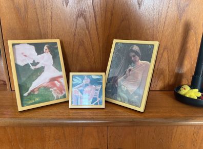 Vintage Retro 70s Picture Frames x3