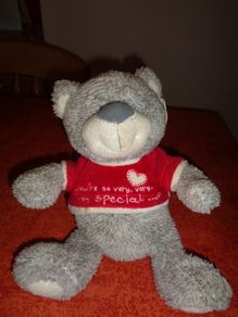 "Cuddle Time" Bear with Red Jumper for Sale