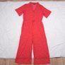Soaked in Luxury Red White Polka Dot Short Sleeve Wide Leg Jumpsuit Size M Image 2
