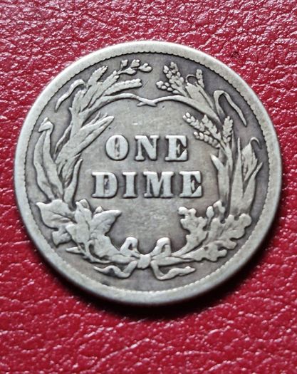 Usa 1 Barber Dime 10 Cents 1916 Philadelphia Silver