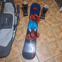 Quiksilver Cruzer 64 Snowboard With Burton Custom Bindings  And Salomon Boots Size Uk 12.5 Eu 48 With Burton Bag