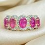Silver Harry Ivens Designer Ring   925 Gold Plated Silver  Natural Zambian Rubies  White Zircons Image 4