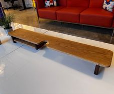 Handmade Solid Oak & Walnut Dual Monitor Stand