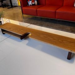 Handmade Solid Oak & Walnut Dual Monitor Stand