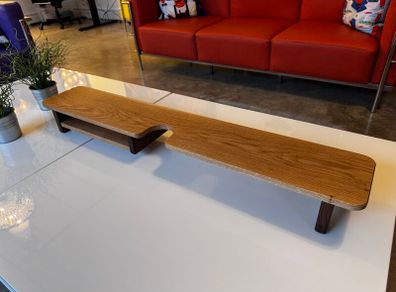 Handmade Solid Oak & Walnut Dual Monitor Stand