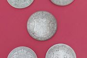England 5 X 1920 on  50% Silver Half Crown Coins