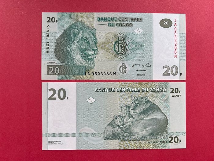 Congo Democratic Republic. 20 Francs  2003   ( UNCIRCULATED )