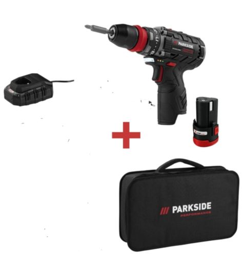 Parkside Performance 12V Cordless Brushless Impact Driver / Drill Driver / 2x Batteries / Charger And Carry Case. Indoor Outdoor Maintenance DIY Projects Garage Garden Mechanic