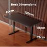 Shape Rectangular Desk design Standing Desk Product dimensions 120D x 60W x 72H centimetres Colour Black Style Modern Smooth Height Adjustment - Effortlessly adjust this sit-stand desk from 72 cm to 118 cm with a smooth electric mechanism. Perfect for tra Image 8