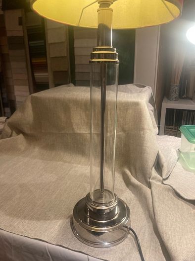 Contemporary glass lamp with shade