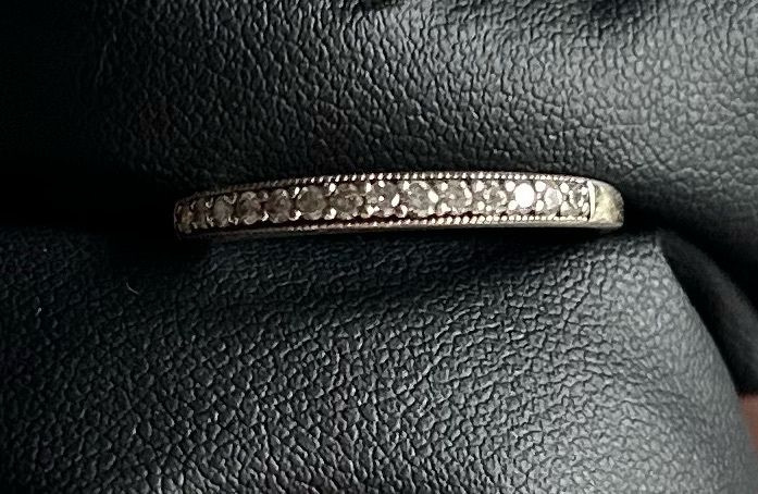 9ct White Gold Diamond Eternity Ring Size U 2grams 14 Diamonds 0.22ct