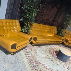 vintage 1950 3+1+1 sofa and 2 armchair