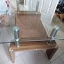 Glass Coffee Table with Timber Shelf, 109cm long x 60cm  wide x 56cm high Image 4