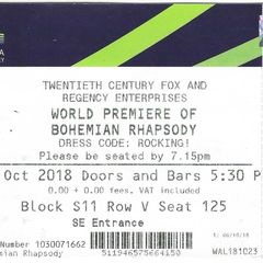 Bohemian Rhapsody World Premiere Full Ticket 23 October 2018 - Queen - 0046