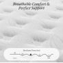 Kingsize Mattress 5ft 25cm Memory Foam & Pocketed Spring Hybrid Mattress Medium Firm 7-Zone 9-Layer Breathable Kingsize Bed Mattress with 650lbs Weight Capacity for Back Pain Relief 150x200cm(Black) Image 10