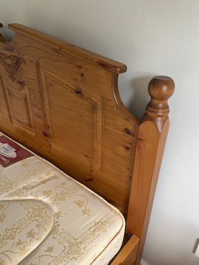 wooden double bed