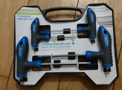 New T-Handle Hex Alan Key Set of 8 Tools