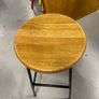 Solid Wood Bar Stool with Black Metal Frame Image 2