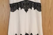 KAREN MILLEN Ivory &amp; Black Lace Midi Dress