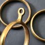 20 Vintage Solid Brass Curtain Rings 45mm, Heavy Duty Rings with Eyelets Image 5