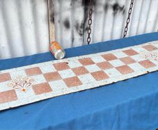 Antique metal fireplace hearth