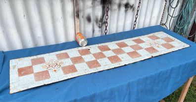 Antique metal fireplace hearth
