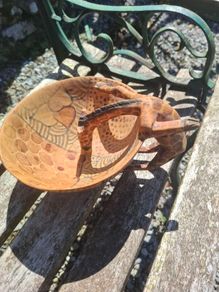 African giraffe wooden bowl
