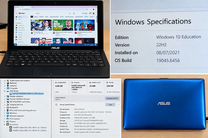 ASUS VivoBook X200CA Touchscreen 256GB SSD