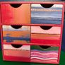 Hand-painted Wood 6 drawer unit Image 4