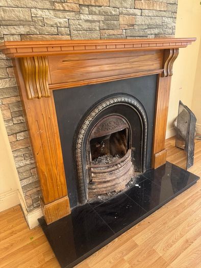 Free Fireplace with Marble Heart