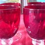 Piece Ruby Red Glass Stemmed Goblets Image 6