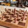 Handmade Chessboard - Walnut, Maple and Oak with Pieces Image 2